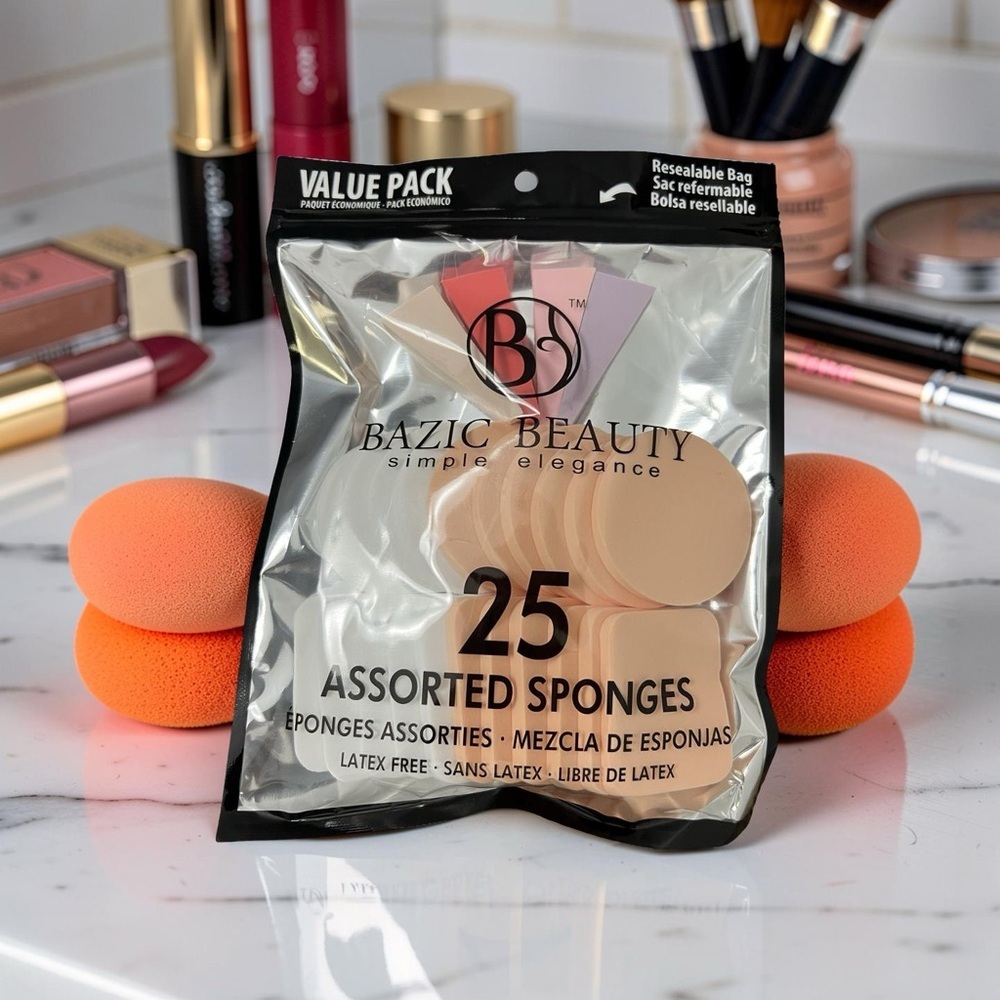 Bazic Beauty 25 Piece Assorted Makeup Sponge Set – Latex Free 💄✨